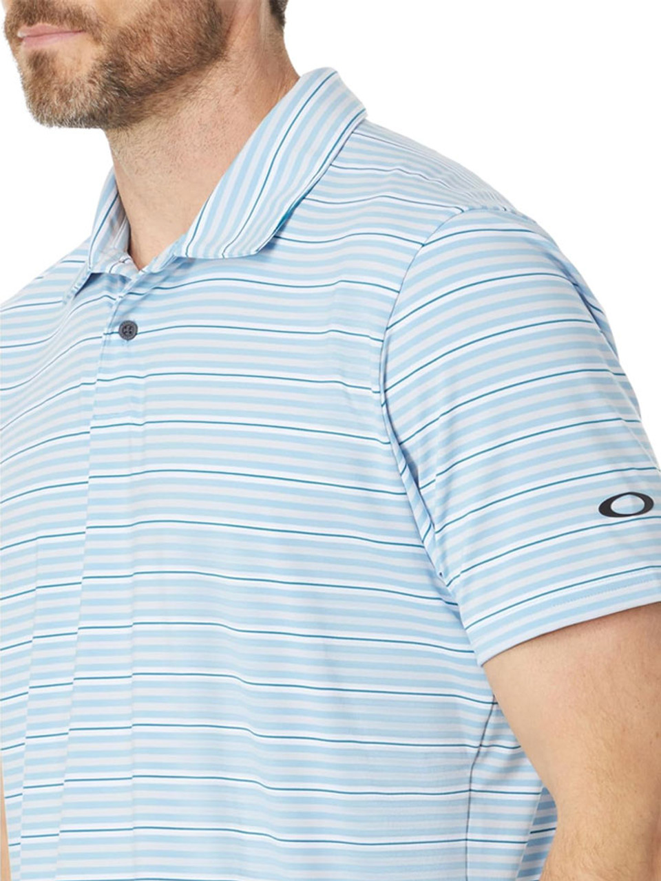 Oakley Archive Stripe Polo - Stonewash Blue - Mens | GolfBox